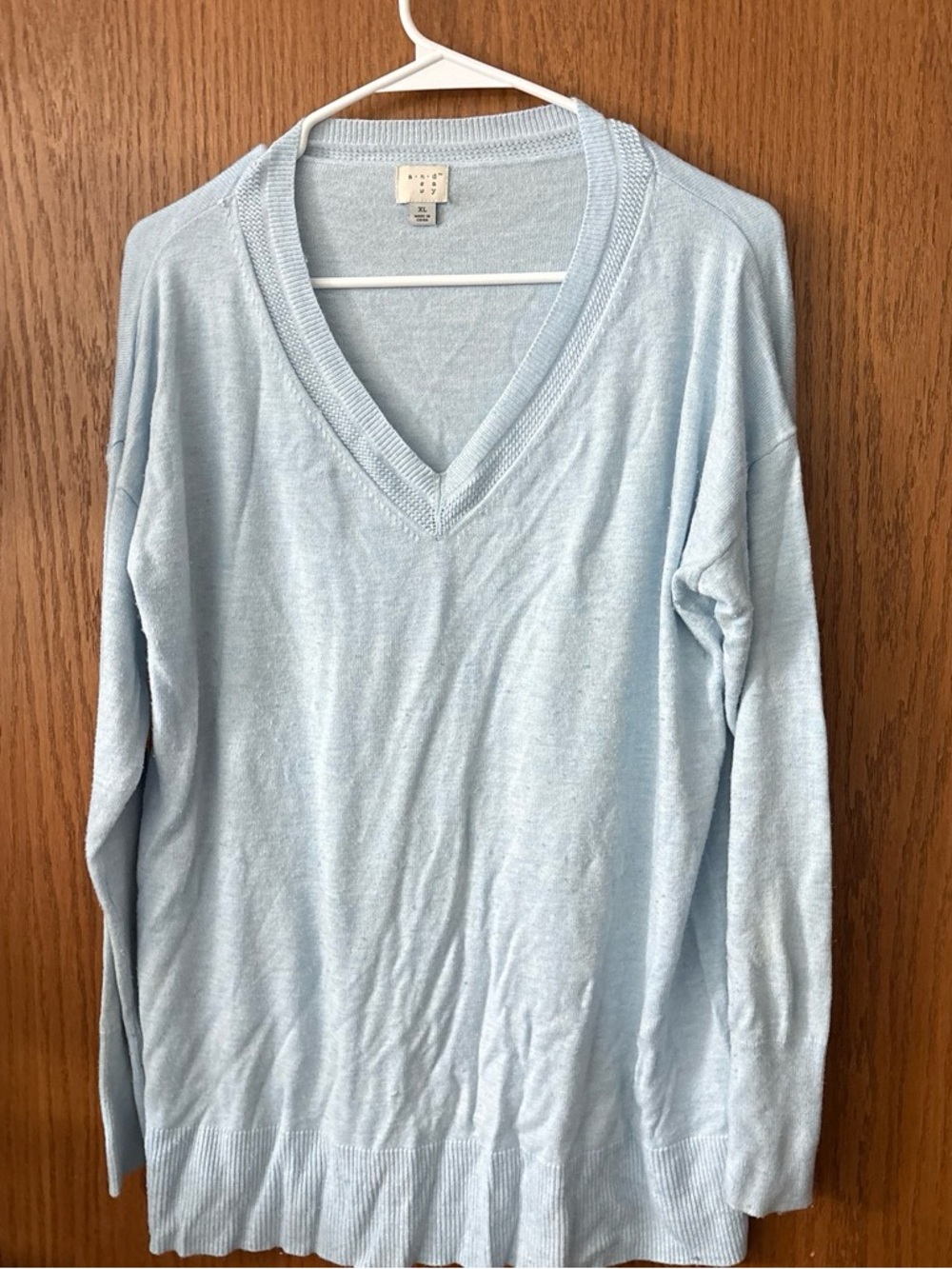 a new day Light Blue V-Neck Sweater
